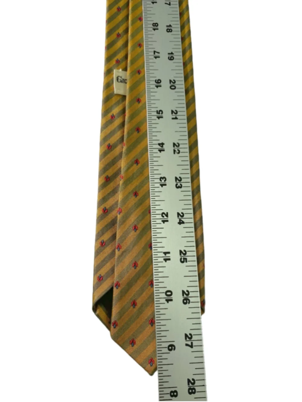 Giorgio Armani Men's Silk Tie Made in Italy Gold Stripe Old Money Preppy